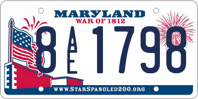 MD license plate 8AE1798