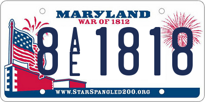 MD license plate 8AE1818