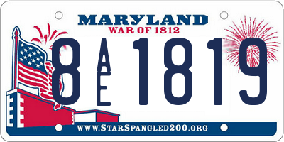 MD license plate 8AE1819