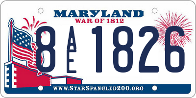 MD license plate 8AE1826