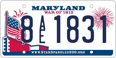 MD license plate 8AE1831