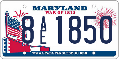 MD license plate 8AE1850