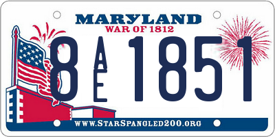 MD license plate 8AE1851
