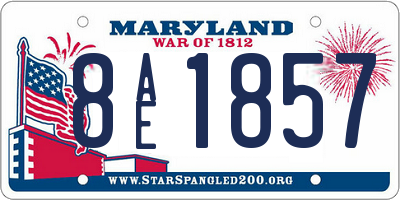 MD license plate 8AE1857