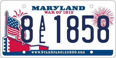MD license plate 8AE1858