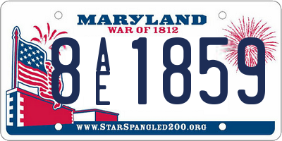 MD license plate 8AE1859