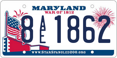 MD license plate 8AE1862