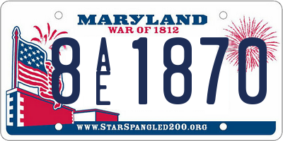 MD license plate 8AE1870