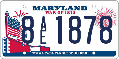 MD license plate 8AE1878