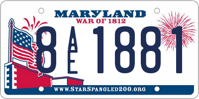 MD license plate 8AE1881