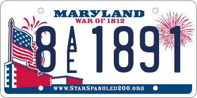 MD license plate 8AE1891