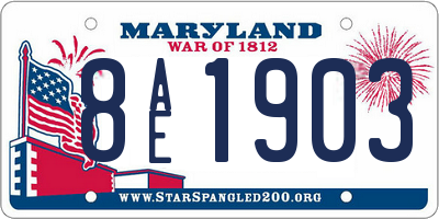 MD license plate 8AE1903
