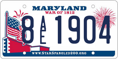 MD license plate 8AE1904