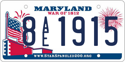 MD license plate 8AE1915