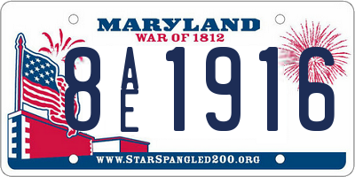 MD license plate 8AE1916