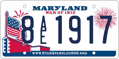 MD license plate 8AE1917