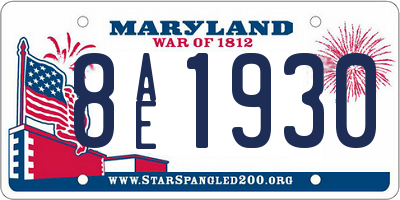 MD license plate 8AE1930
