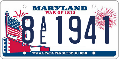 MD license plate 8AE1941