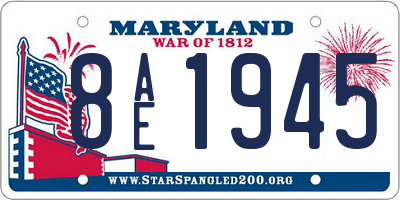 MD license plate 8AE1945