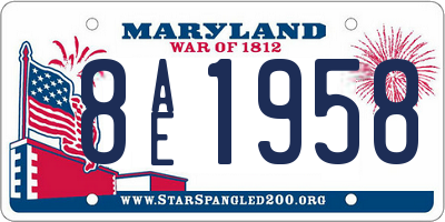 MD license plate 8AE1958