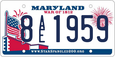 MD license plate 8AE1959