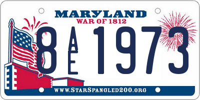 MD license plate 8AE1973