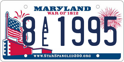 MD license plate 8AE1995