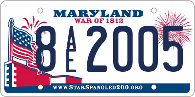 MD license plate 8AE2005