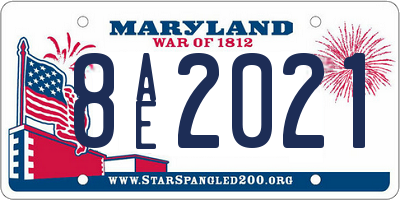 MD license plate 8AE2021