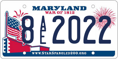 MD license plate 8AE2022