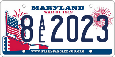 MD license plate 8AE2023
