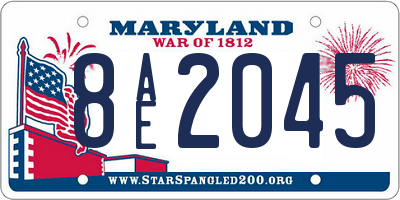 MD license plate 8AE2045