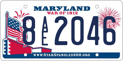 MD license plate 8AE2046