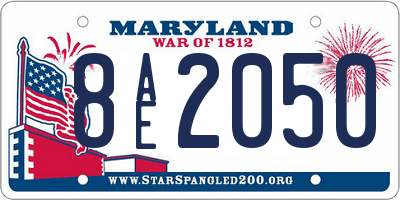 MD license plate 8AE2050