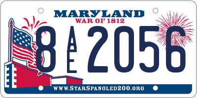 MD license plate 8AE2056