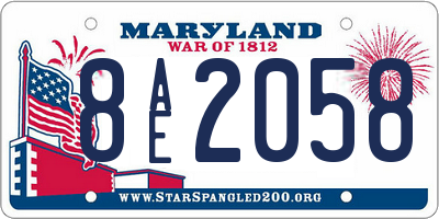 MD license plate 8AE2058