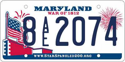 MD license plate 8AE2074