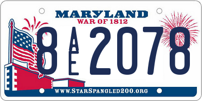 MD license plate 8AE2078
