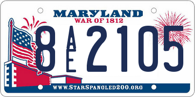 MD license plate 8AE2105