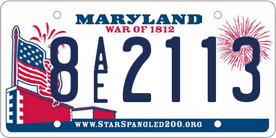 MD license plate 8AE2113