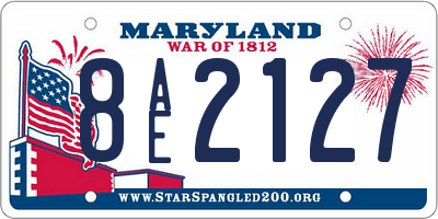 MD license plate 8AE2127