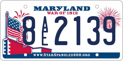MD license plate 8AE2139