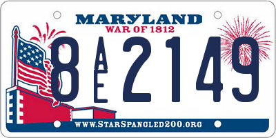 MD license plate 8AE2149