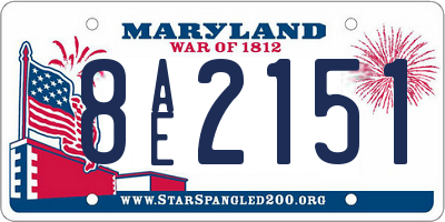 MD license plate 8AE2151