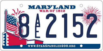 MD license plate 8AE2152