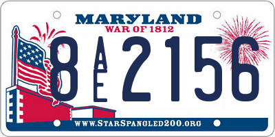 MD license plate 8AE2156