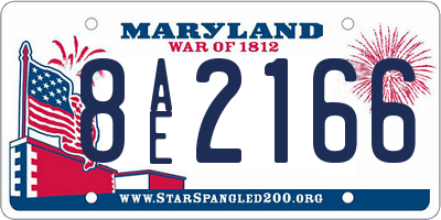 MD license plate 8AE2166