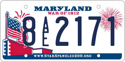 MD license plate 8AE2171