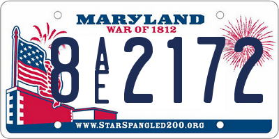 MD license plate 8AE2172