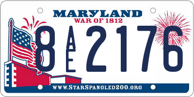 MD license plate 8AE2176
